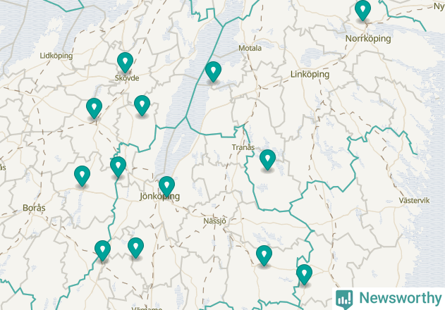 Karta över Tranås kommun