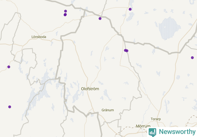 Karta över Olofströms kommun