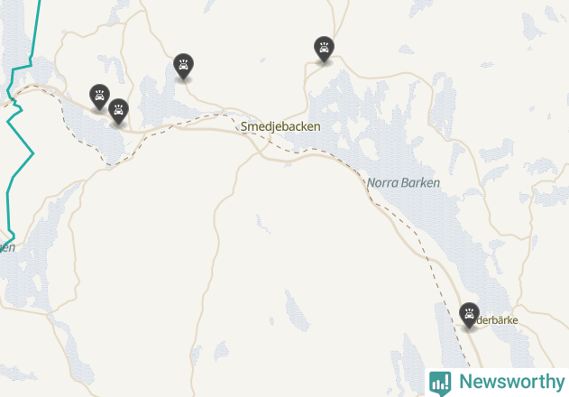 Karta över viltolyckor i Smedjebackens kommun