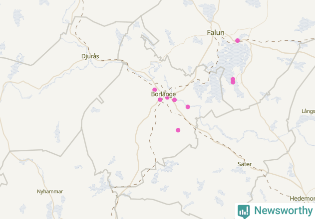 Karta över Borlänge kommun
