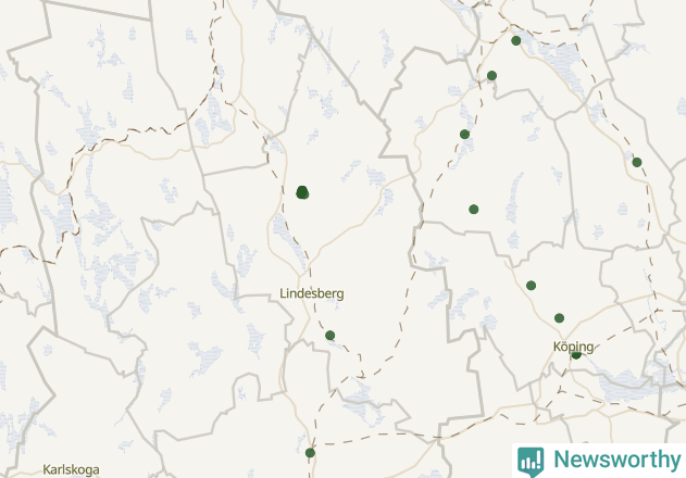 Karta över Lindesbergs kommun