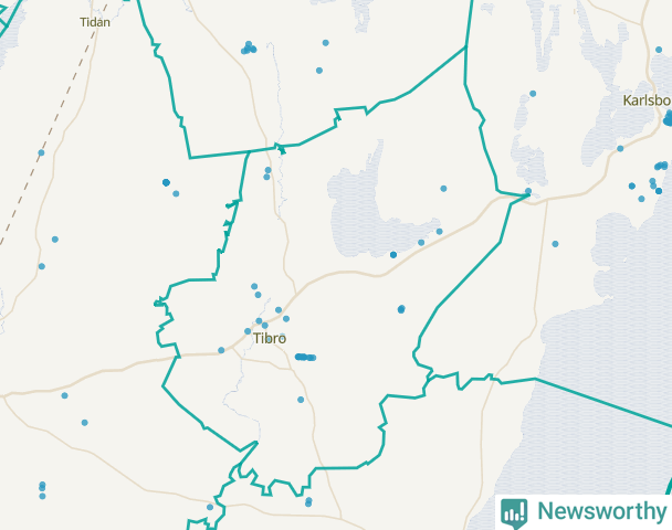 Karta över Tibro kommun