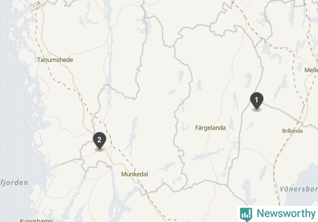 Karta över väderstationer i artikeln