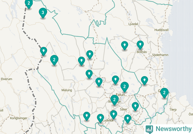 Karta över Falu kommun