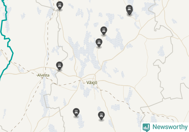 Karta över viltolyckor i Växjö kommun