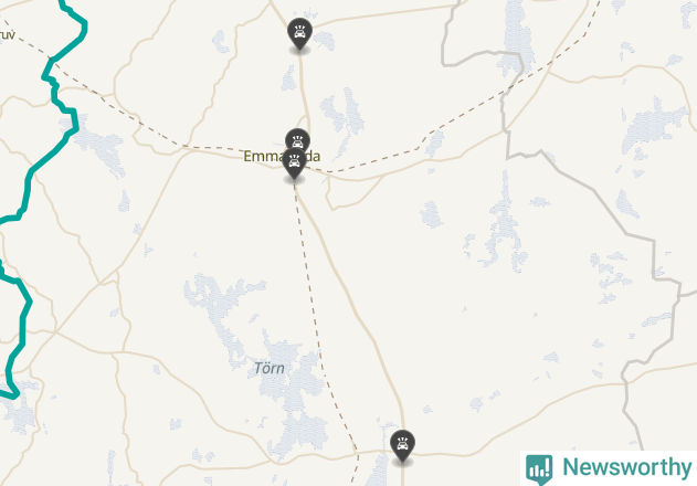 Karta över Emmaboda kommun