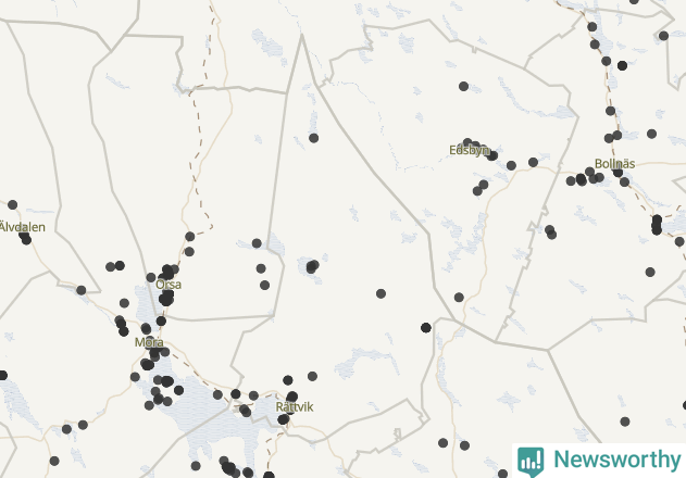 Karta över Rättviks kommun