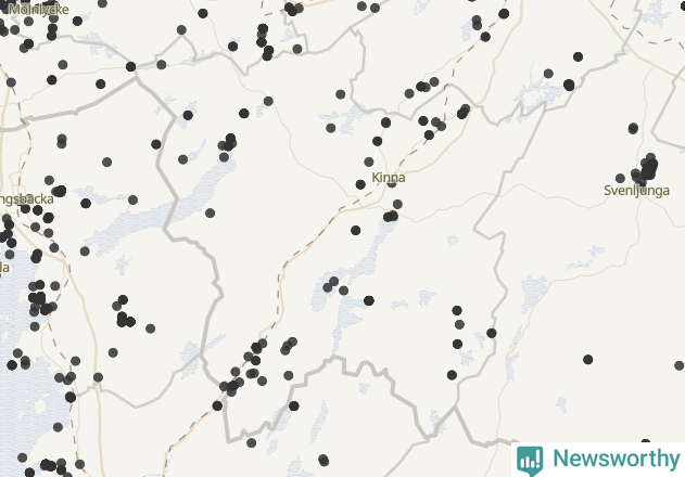 Karta över Marks kommun