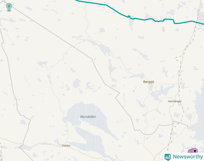 Karta över vindkraftverk i Hudiksvalls kommun