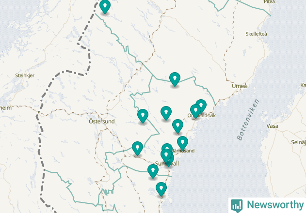Karta över Timrå kommun