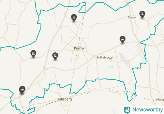 Karta över viltolyckor i Kumla kommun