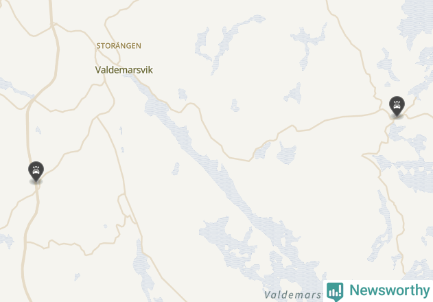 Karta över viltolyckor i Valdemarsviks kommun