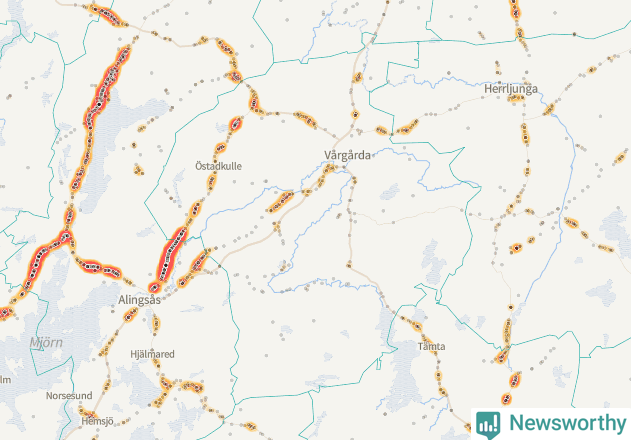 Karta över Vårgårda kommun
