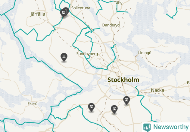 Karta över viltolyckor i Stockholms kommun
