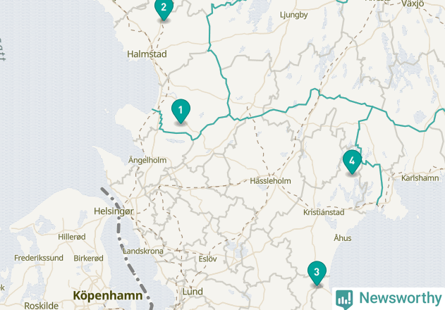Karta över Höganäs kommun