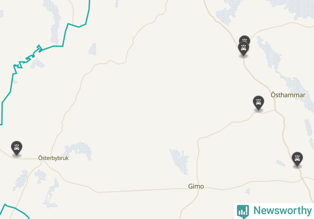 Karta över viltolyckor i Östhammars kommun