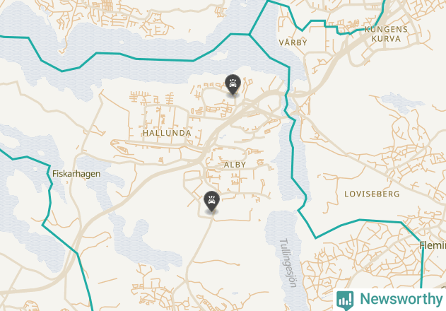 Karta över viltolyckor i Botkyrka kommun