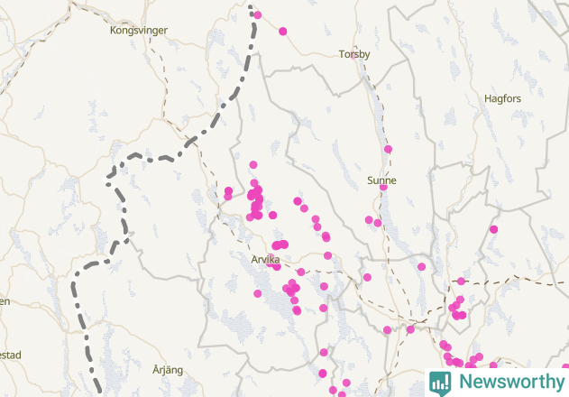 Karta över Arvika kommun