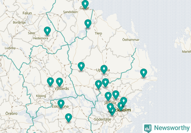Karta över Uppsala kommun