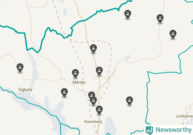 Karta över viltolyckor i Sigtuna kommun