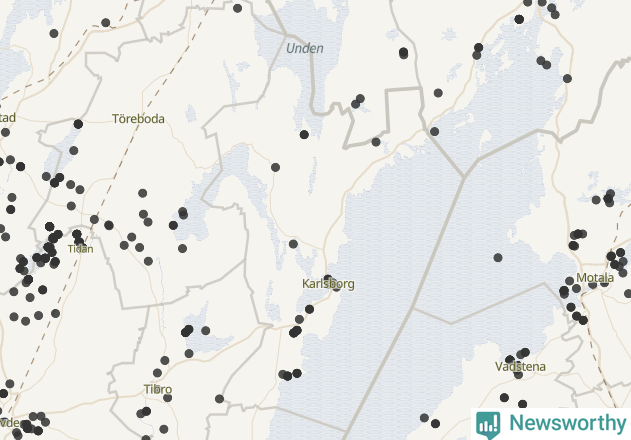 Karta över Karlsborgs kommun