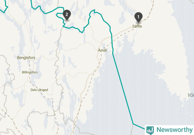 Karta över väderstationer i artikeln