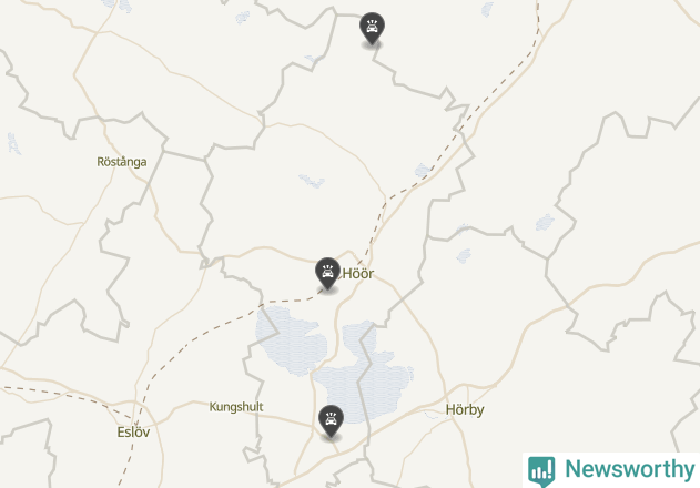 Karta över viltolyckor i Höörs kommun