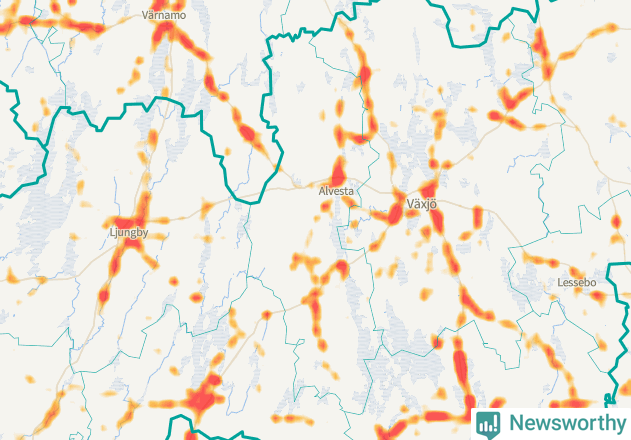 Karta över Alvesta kommun