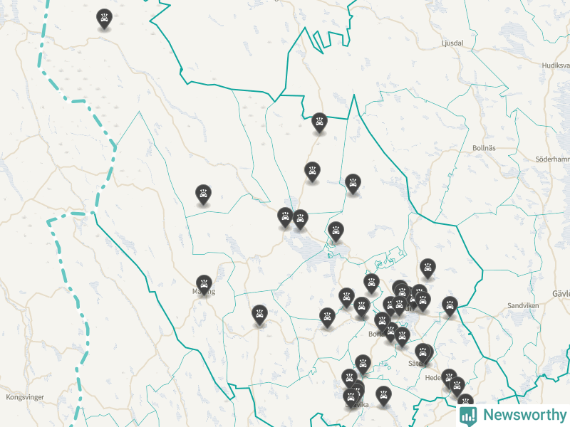 Karta över Dalarnas län