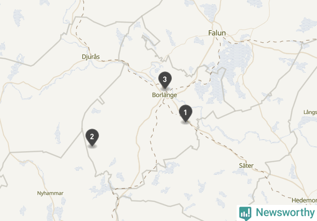 Karta över väderstationer i artikeln