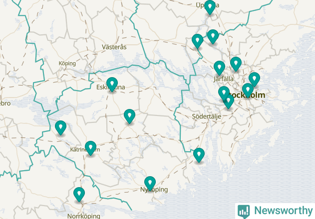 Karta över Trosa kommun