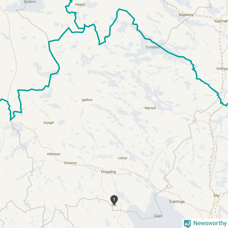 Karta över Finspångs kommun