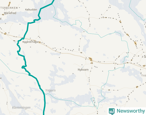 Karta över Nykvarns kommun