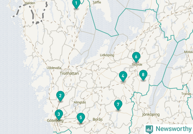 Karta över Färgelanda kommun