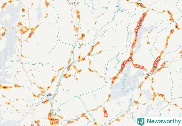 Karta över Ale kommun