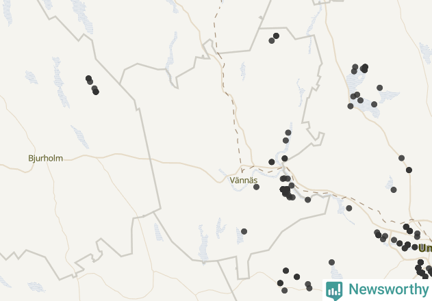 Karta över Vännäs kommun