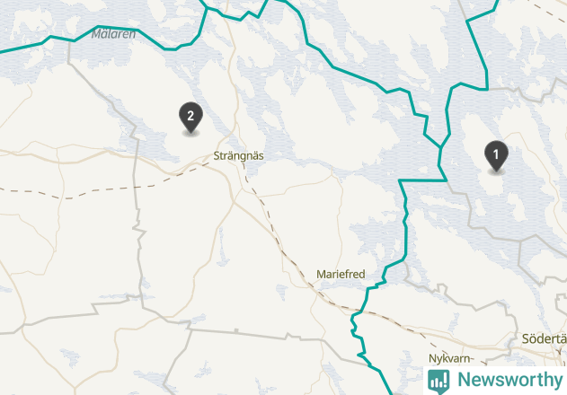 Karta över väderstationer i artikeln