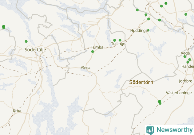 Karta över Botkyrka kommun