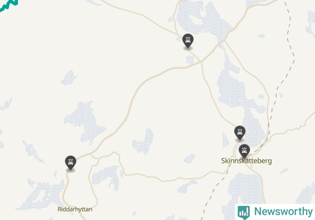 Karta över viltolyckor i Skinnskattebergs kommun