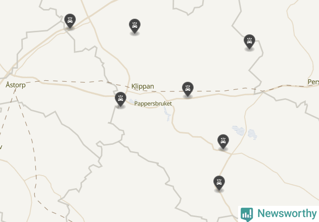 Karta över viltolyckor i Klippans kommun