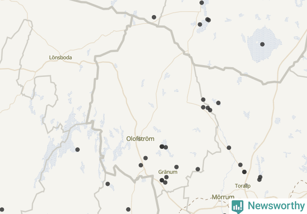 Karta över Olofströms kommun
