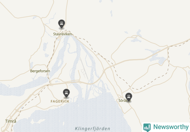 Karta över viltolyckor i Timrå kommun