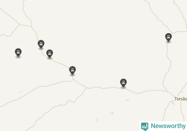 Karta över viltolyckor i Torsås kommun