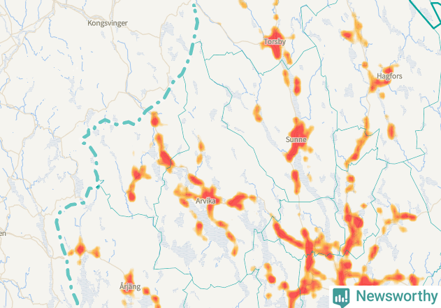 Karta över Arvika kommun