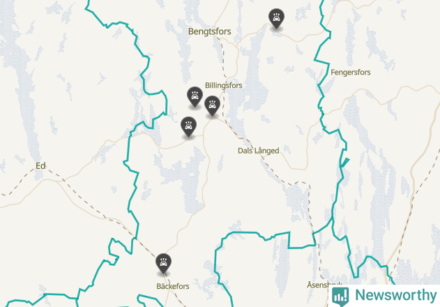 Karta över viltolyckor i Bengtsfors kommun