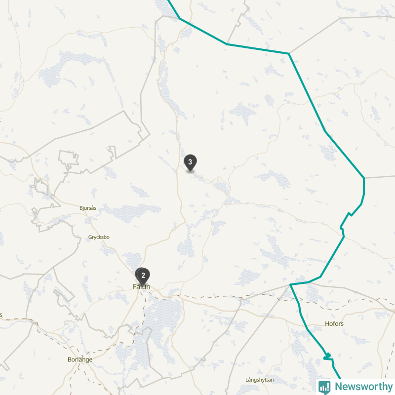 Karta över Falu kommun