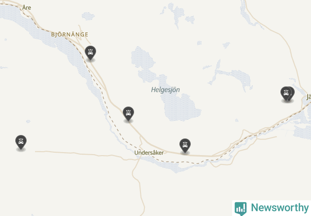 Karta över viltolyckor i Åre kommun