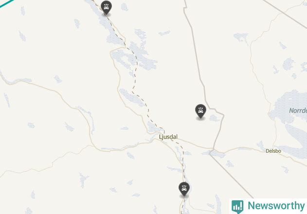 Karta över viltolyckor i Ljusdals kommun