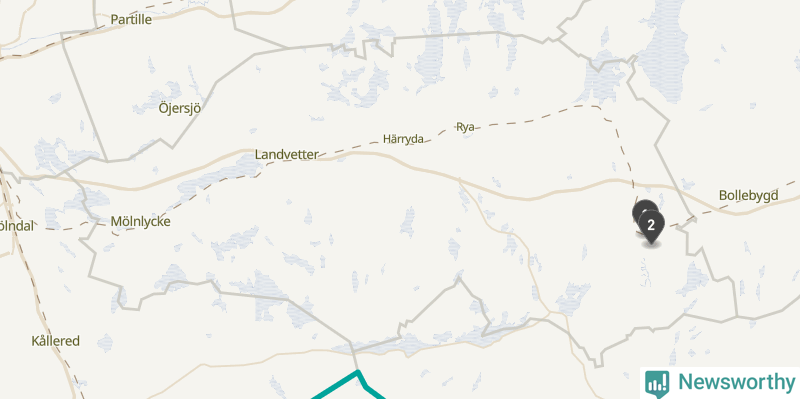 Karta över Härryda kommun