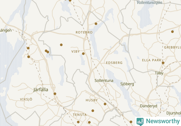 Karta över Sollentuna kommun